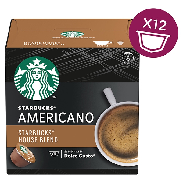 Pack of 12 Starbucks House Blend Americano capsules